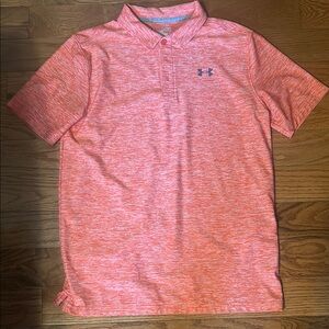Under Armour boys Heathered Orange Polo Shirt